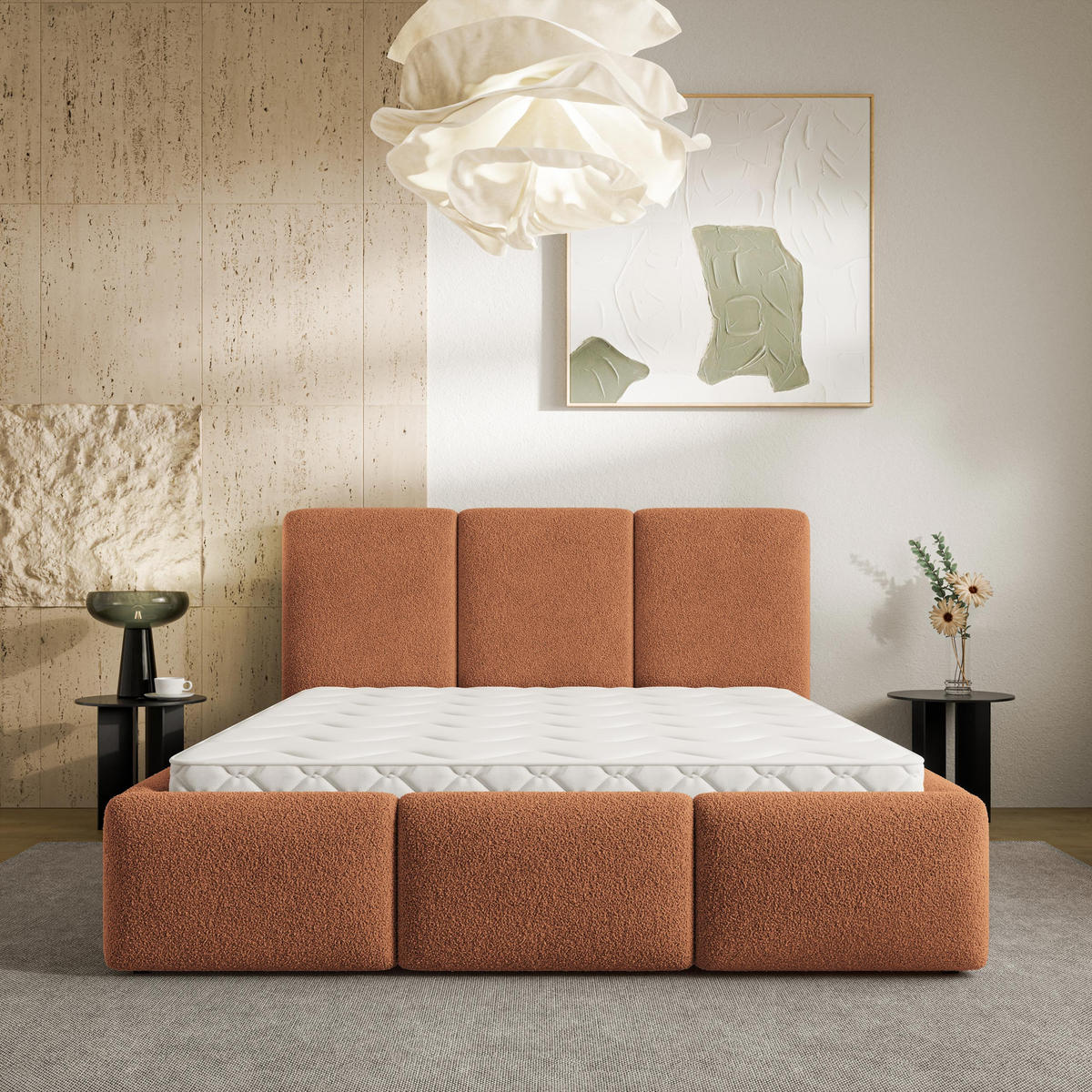 ČALOUNĚNÁ Postel ARSIL 160x200 cm Měděná - měděná, kompozitní dřevo/textil (160/200cm) - MASSENO