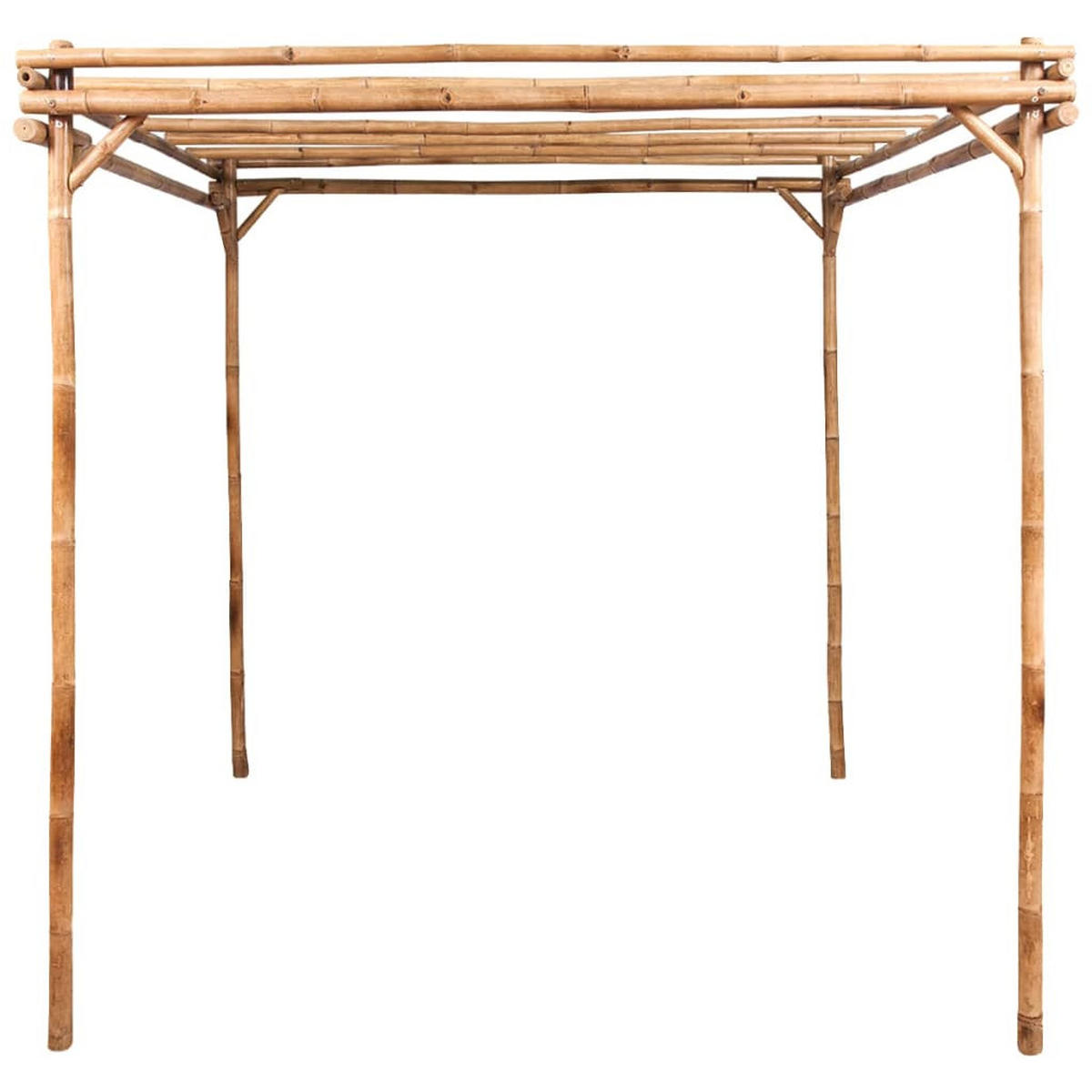 PERGOLA aus Holz LEOD | 1,7x1,7x2,2m Bambus | Terrassenüberdachung Sonnenschutz Rankhilfe - Braun, Holz (170/220/170cm) - DELUKE