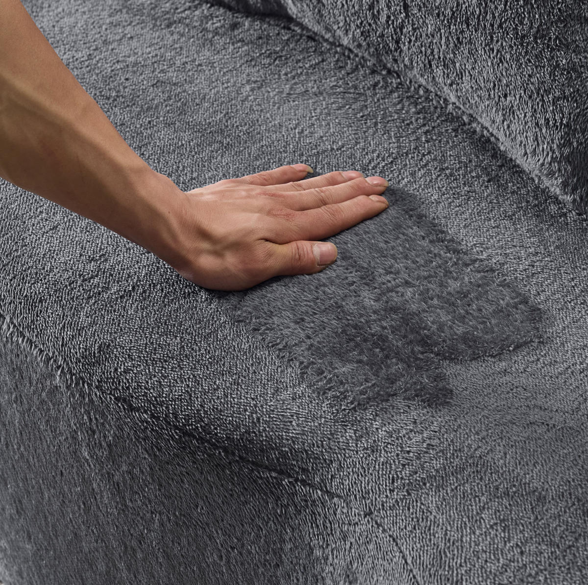 BODENSCHLAFSOFA klappbar mit hochdichtem Schaumstoff, 4 Kissen und 2-in-1-Funktion, Blau/Grau - Grau, Kunststoff (198/76/60cm) - Redom