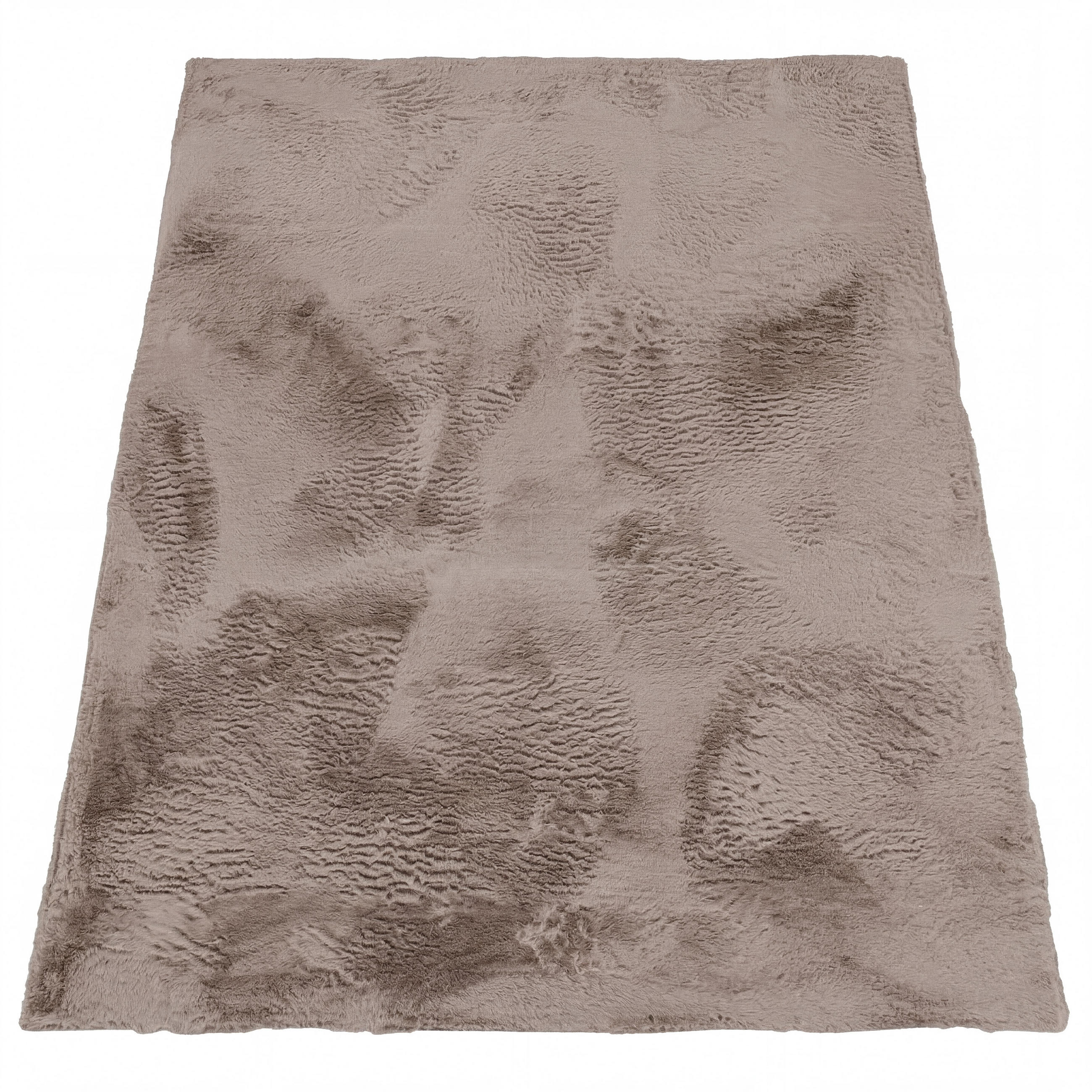 Paco Home Hochflorteppich Taupe 60x90 cm
