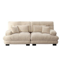 SOFA 2-Sitzer 220/77/81 cm Hellbraun - Hellbraun, Textil (77/81/220cm)