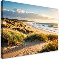 LEINWANDBILD Strand Meer Dünen Landschaft 90x60cm - Beige, Textil (90/60cm) - Feeby