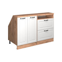 DACHSCHRÄGENSCHRANK-SET Rion Weiß Landhaus 120 cm 2er Set Schrankkorpuss 60 cm Tiefe - Honigeiche/Weiß, Holzwerkstoff (120/83.8/60cm) - Vicco