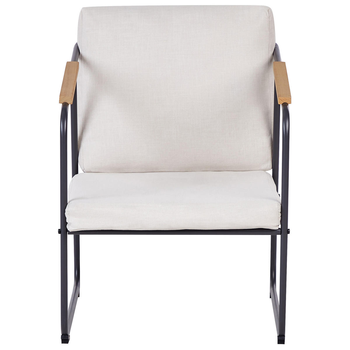 LOUNGE-SET 4-sitzer Stahl Helles Beige Vezzana - Hellbraun/Beige, Metall - Beliani