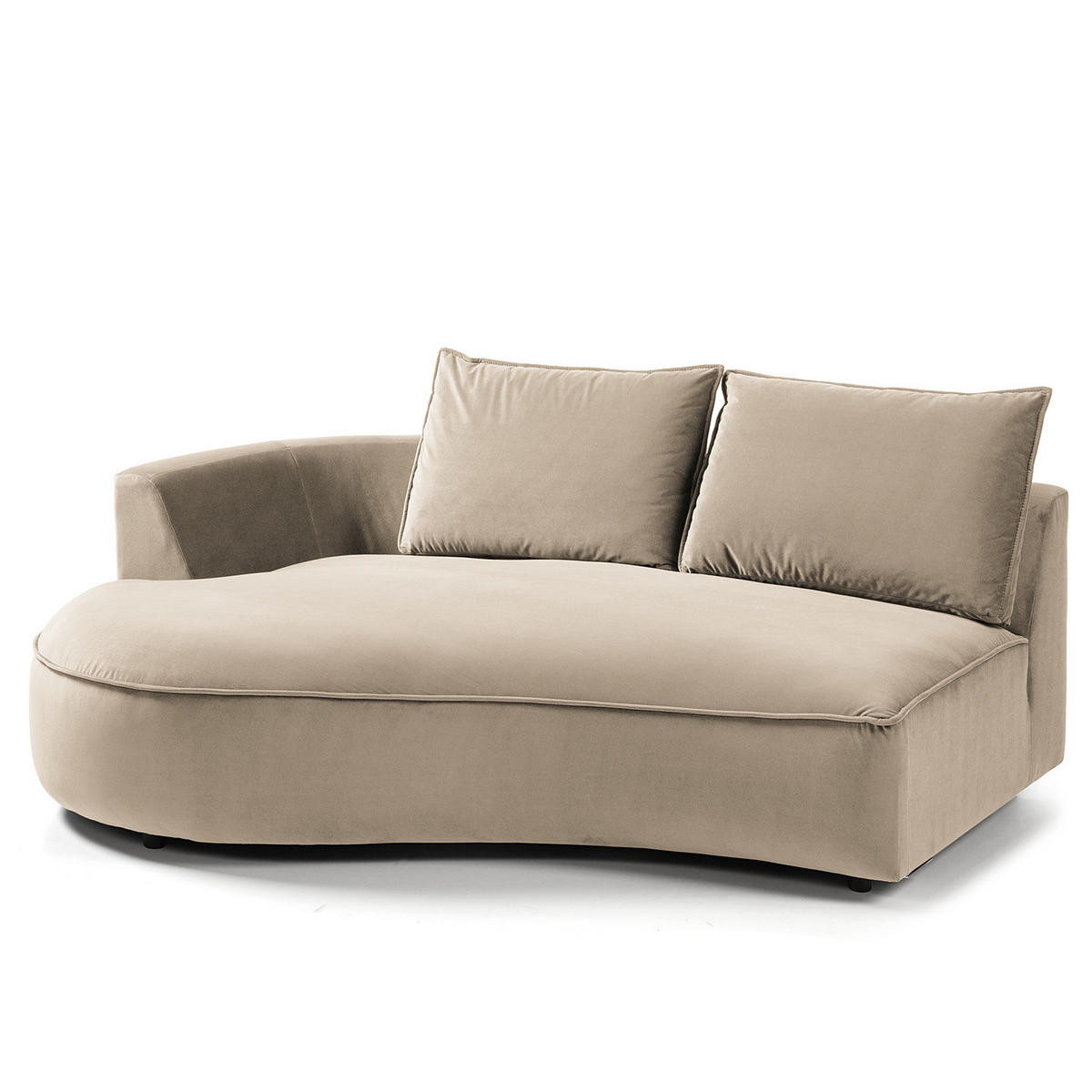 OTTOMANE - modular - Beige/Schwarz, Kunststoff/Textil (196/82/146cm) - home24