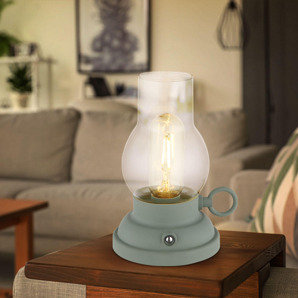 LED TISCHLEUCHTE PETRO Grün - Grün, Glas (12.5/10.7/17.5cm) - Globo Lighting