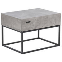 NACHTTISCH Betonoptik rechteckig 41/55 cm Cairo - Hellgrau/Schwarz, Holzwerkstoff (55/39/41cm) - Beliani