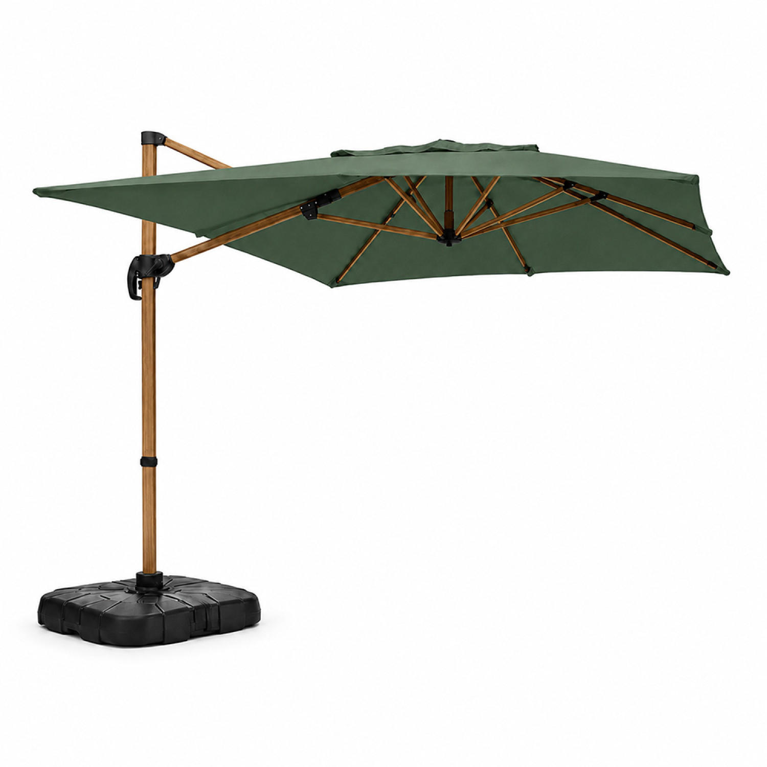 AMPELSCHIRM piana grün oval 2,97 x 1,95 cm deportiert rotierbar um 360 - Grün, Metall (200/300cm) - Concept Usine