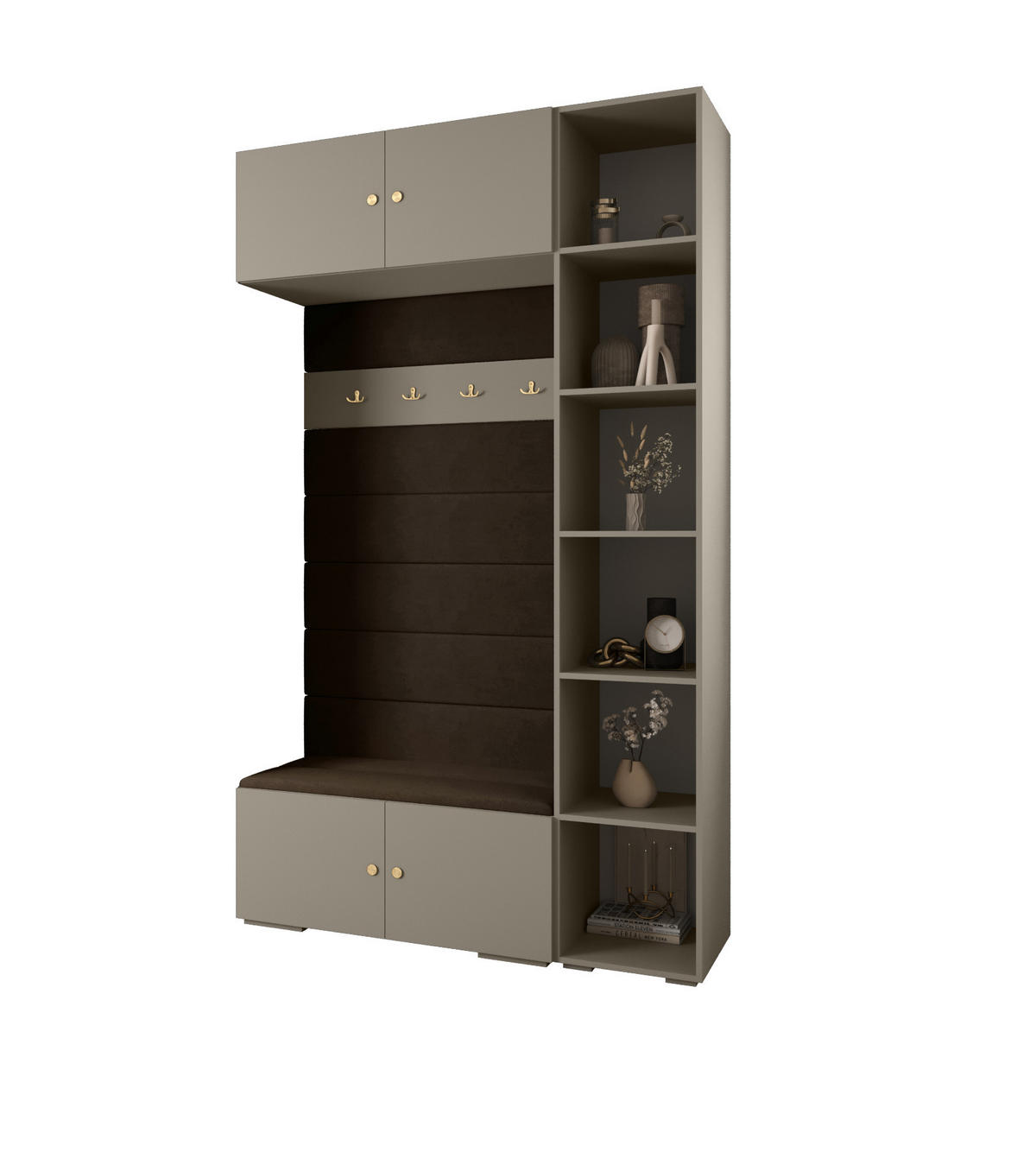 GARDEROBEN-SET 236,7/140/47 - Kaschmir/Goldfarben, Holz/Kunststoff (140/236.7/47cm) - Abiks Möbel