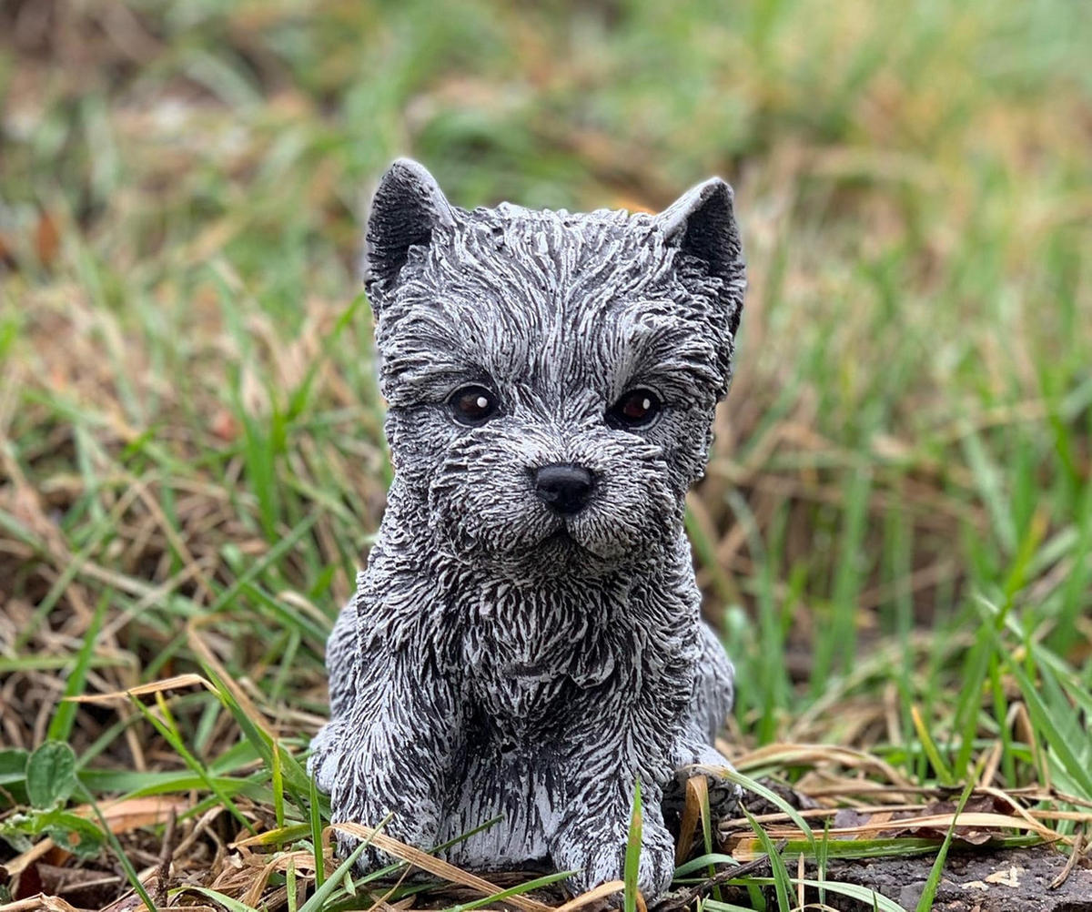 STEINFIGUR Yorkshire frostfest Gartenfigur wetterfest - Grau, Stein (10/15/14cm) - stoneandstyle