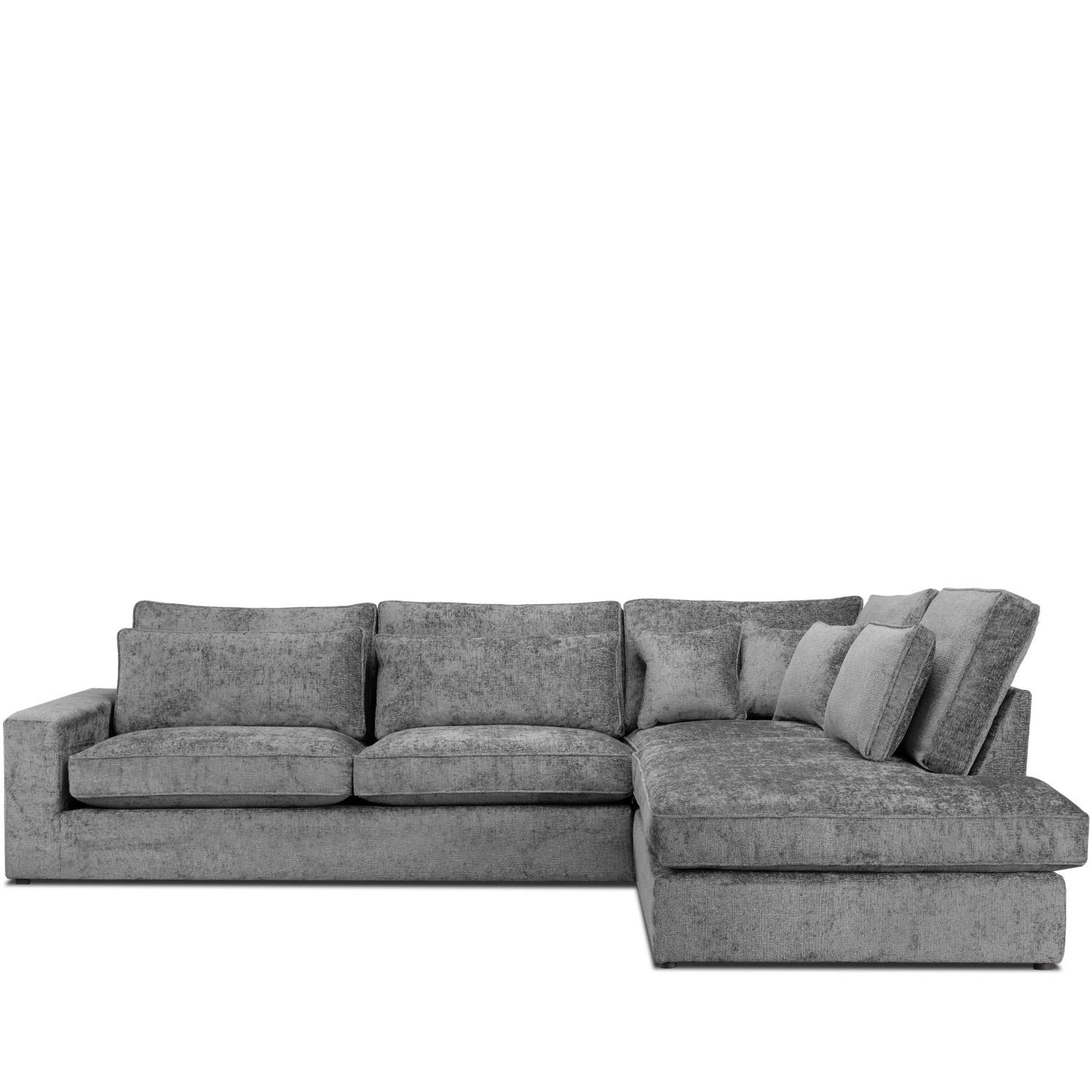 ECKSOFA RECHTS IMPERA Modern 4/5 Sitzer, Dunkelgrau - Dunkelgrau, Textil (314/224cm) - KONSIMO®