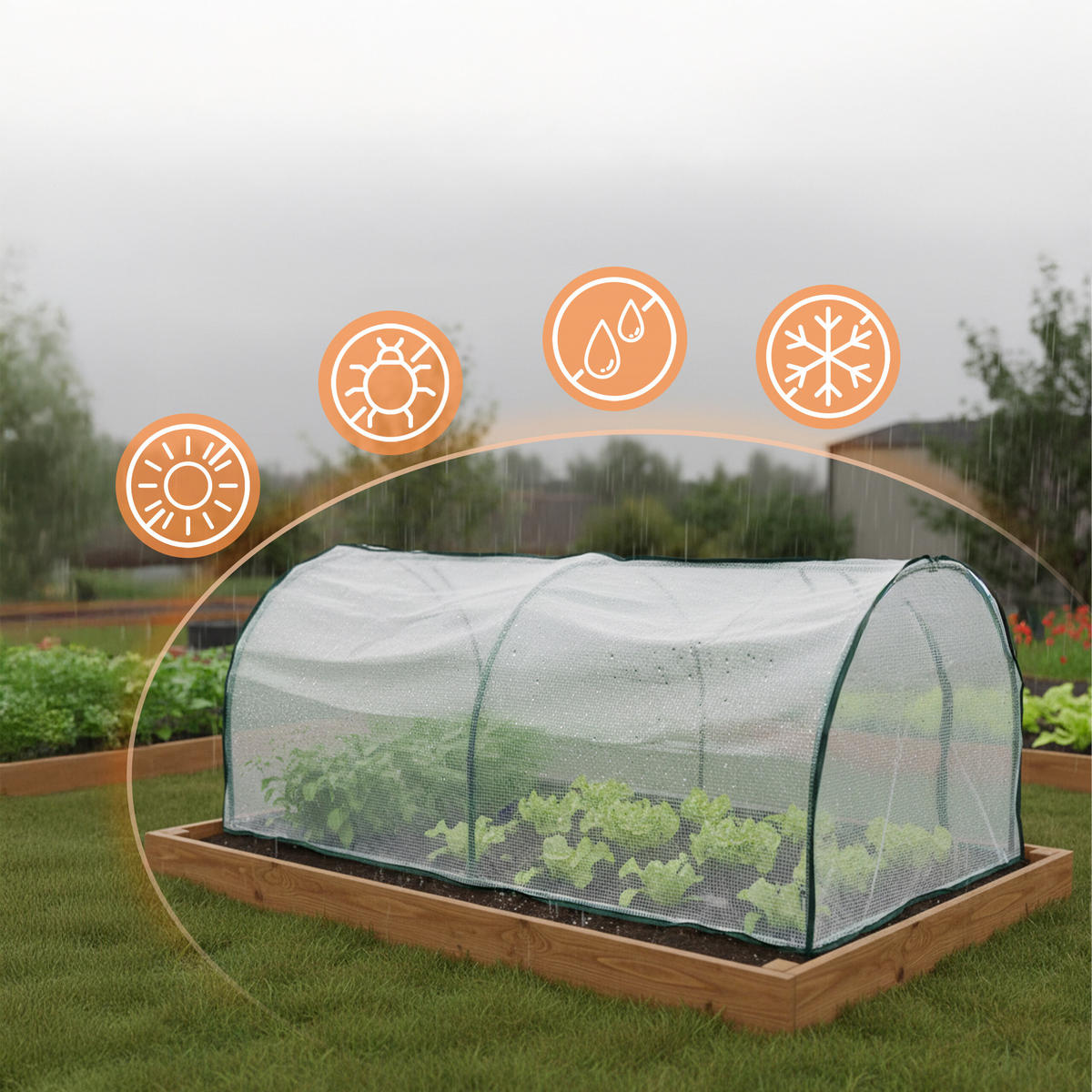 FRÜHBEET - Transparent, Kunststoff/Metall (200/80/100cm) - Relaxdays