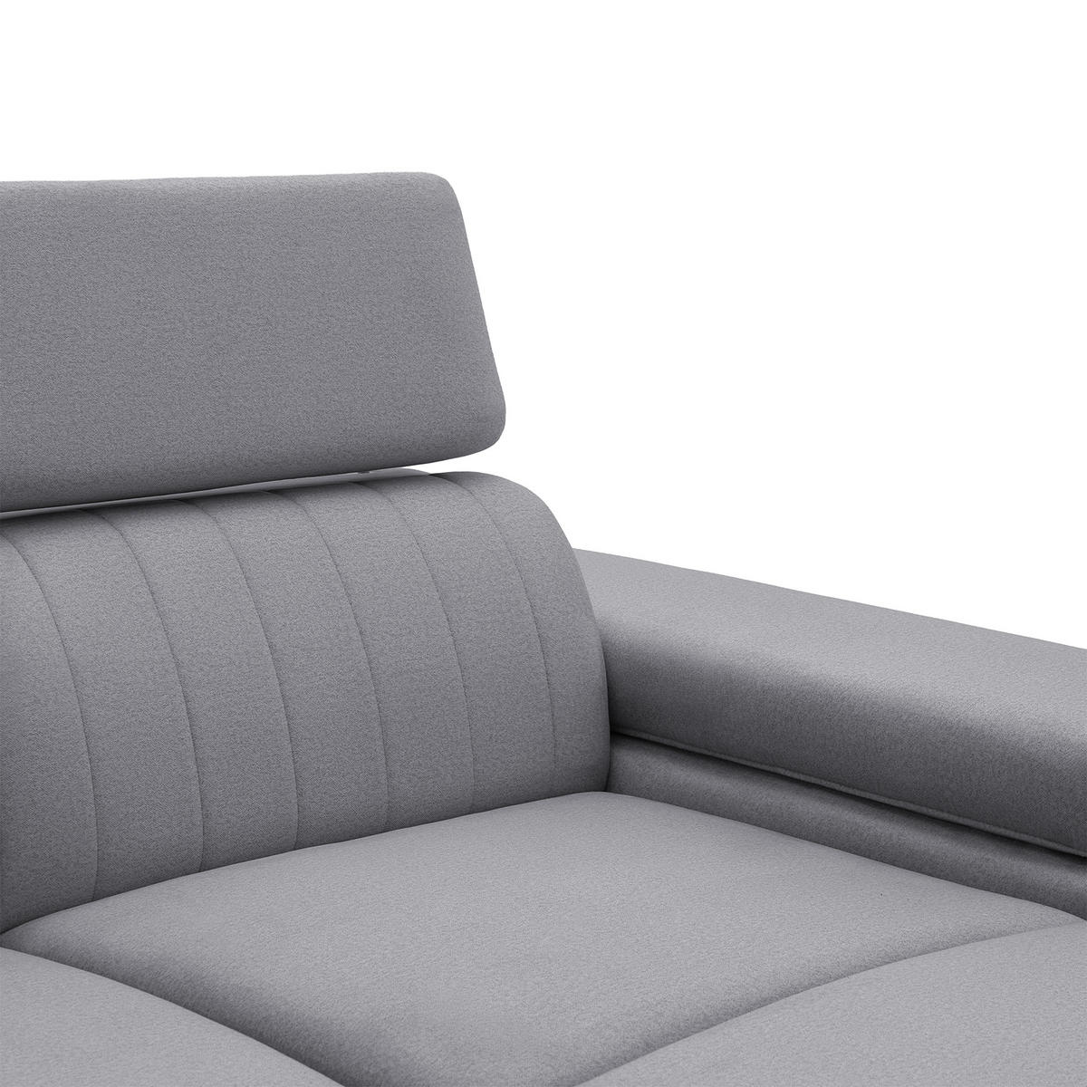 ECKSOFA FELIX L Rechts mit Schlaffunktion Velours Dunkelgrau - Dunkelgrau/Schwarz, Holz/Textil (176/257cm) - Muffo