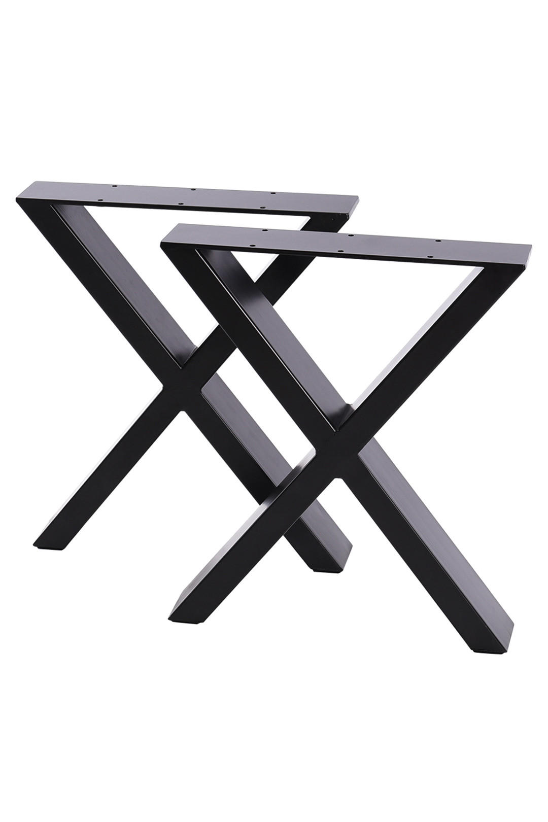 TISCHBEINE 2-tlg Set X-förmige aus Eisen in Schwarz 71-cm hohe 50 x 7 x 71 cm - Schwarz, Metall (50/71/7cm) - Livingandhome