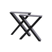 TISCHBEINE 2-tlg Set X-förmige aus Eisen in Schwarz 71-cm hohe 50 x 7 x 71 cm - Schwarz, Metall (50/71/7cm) - Livingandhome