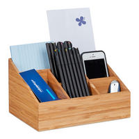 SCHREIBTISCHORGANIZER - Hellbraun, Holz (16/22/12.5cm) - Relaxdays