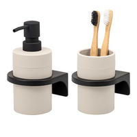BADACCESSOIRESET SAVONA Softtouch (2er-Set) - Beige, Kunststoff (7/16/9cm) - bremermann