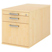 ROLLCONTAINER - mit Hängeregistratur 80/42,8/51,2 cm in Ahornfarben Chromgriff (Metall) - Ahornfarben, Holzwerkstoff (42.8/51.2/80cm) - bümö