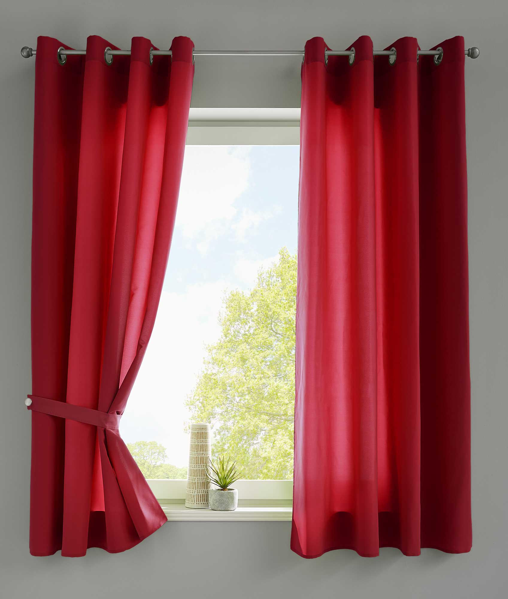 VORHANG 2ER SET BERLIN HxB 175x140cm Bordeaux - Bordeaux, Textil (140/175/175cm) - Gardinenbox