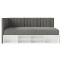JUGENDBETT Ventrio Dunkelgrau Easy-Clean-Samtbezug 90x200 cm - Dunkelgrau, Kunststoff/Textil (90/200cm) - Selsey