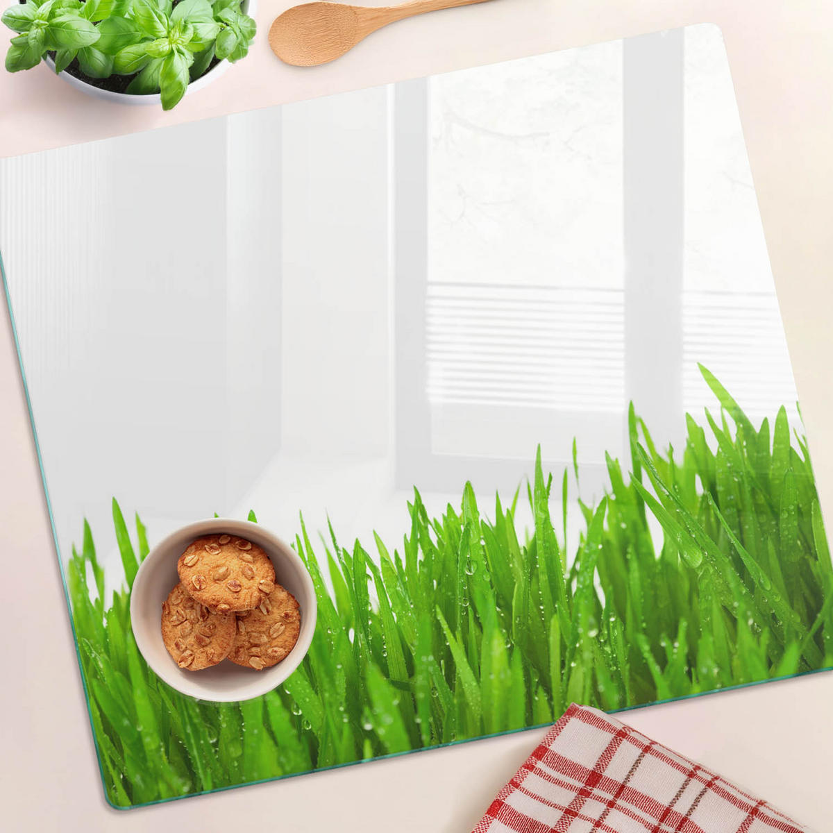 GLASPLATTE 60x52 cm Gras - Grün, Glas (60/0.4/52cm) - TULUP