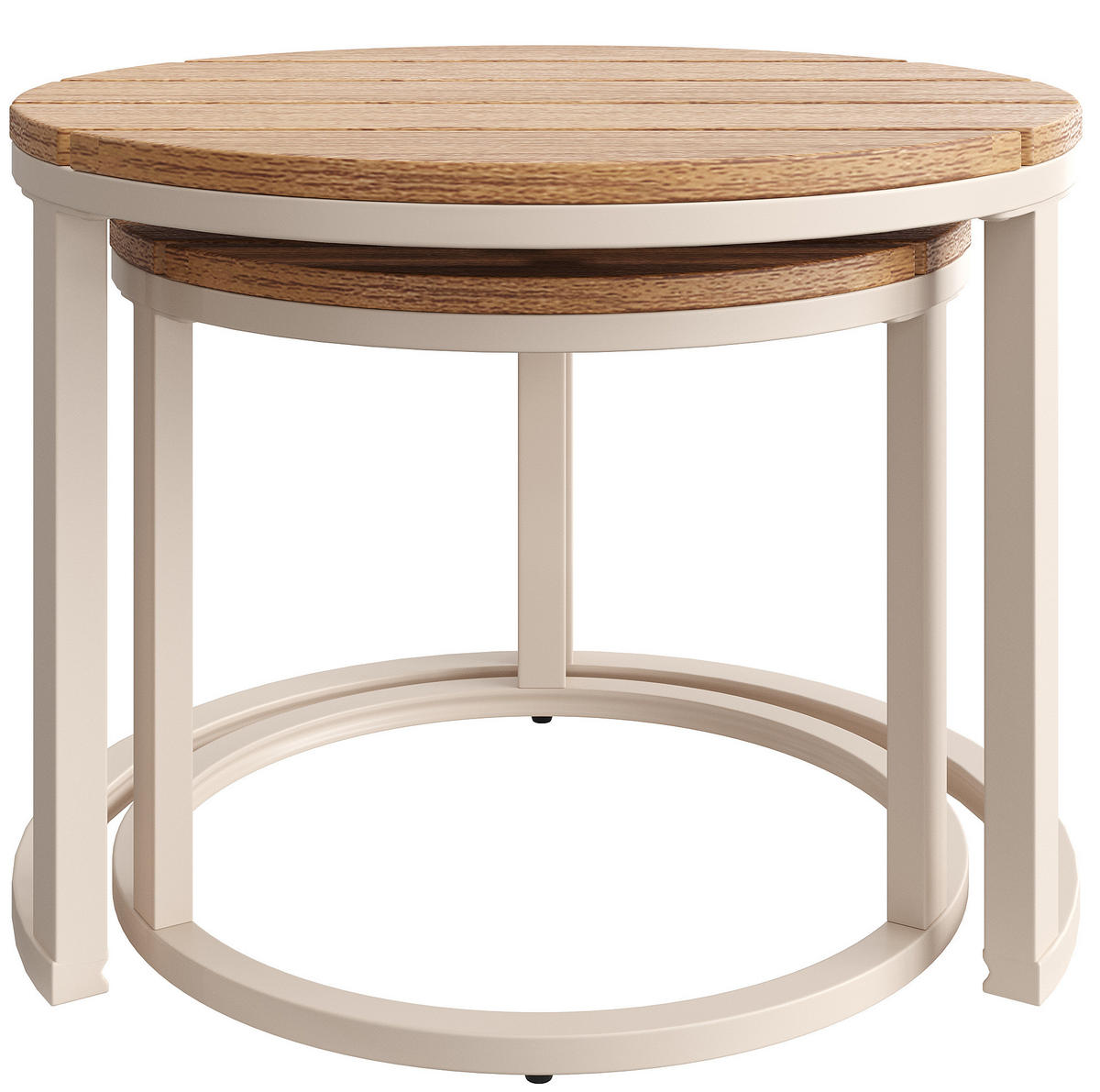 LOUNGEGARNITUR aus Eisen 200x73x76.5cm Beige mit 8 cm Polstern - Beige, Metall - Modfu