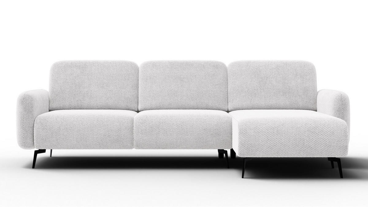 ECKSOFA FEBE 4-Sitzer rechts, creme - Creme/Schwarz, Holz/Textil (264/157cm) - Courtois Laville