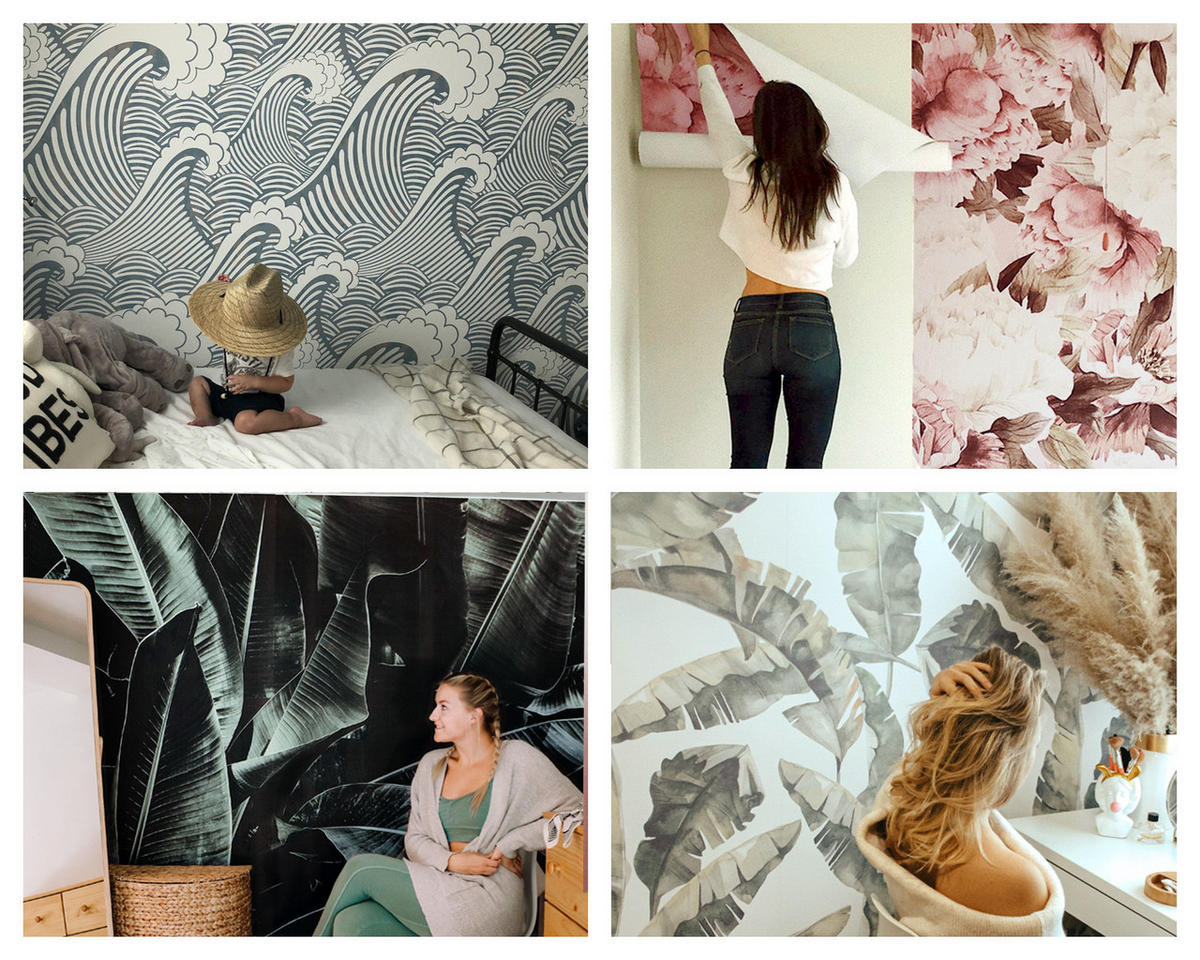 FOTOTAPETE 104x70 cm - Holzmosaik - Beige, Textil (104/70cm) - Wallfluent