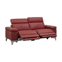 3-SITZER Sofa Talisman Echtleder mit 2 x Relaxfunktion Rot - Rot, Leder/Metall (216/80/100cm)