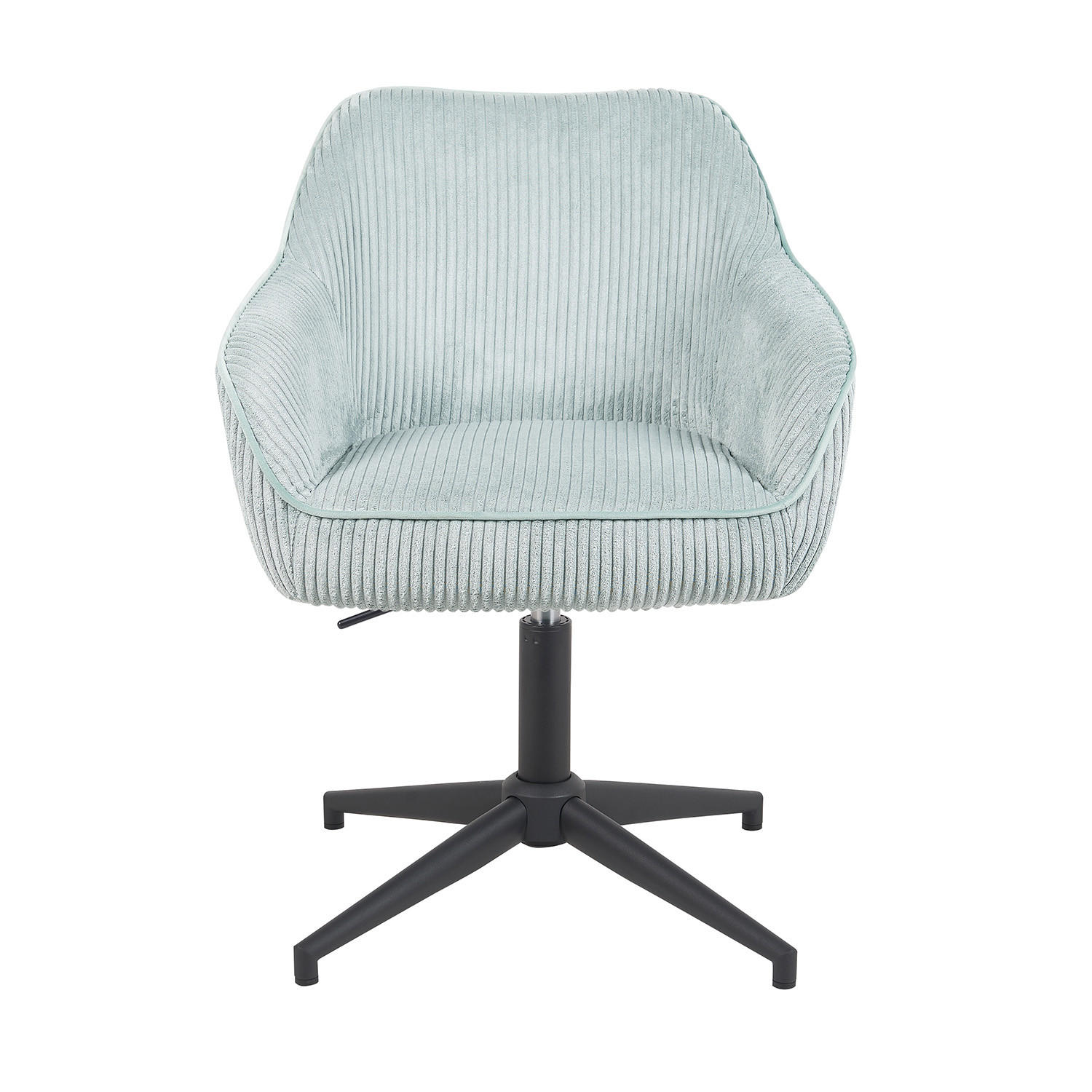 BÜROSTUHL Mika-Caro - Schwarz/Hellblau, Textil/Metall (60/79/61cm) - DUBI Möbel