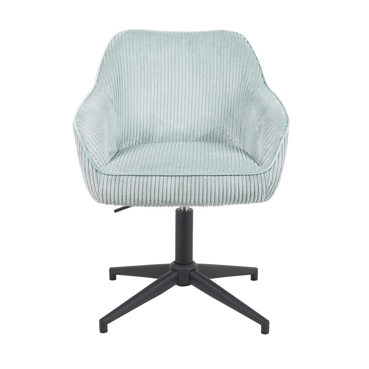 BÜROSTUHL Mika-Caro - Schwarz/Hellblau, Textil/Metall (60/79/61cm) - DUBI Möbel