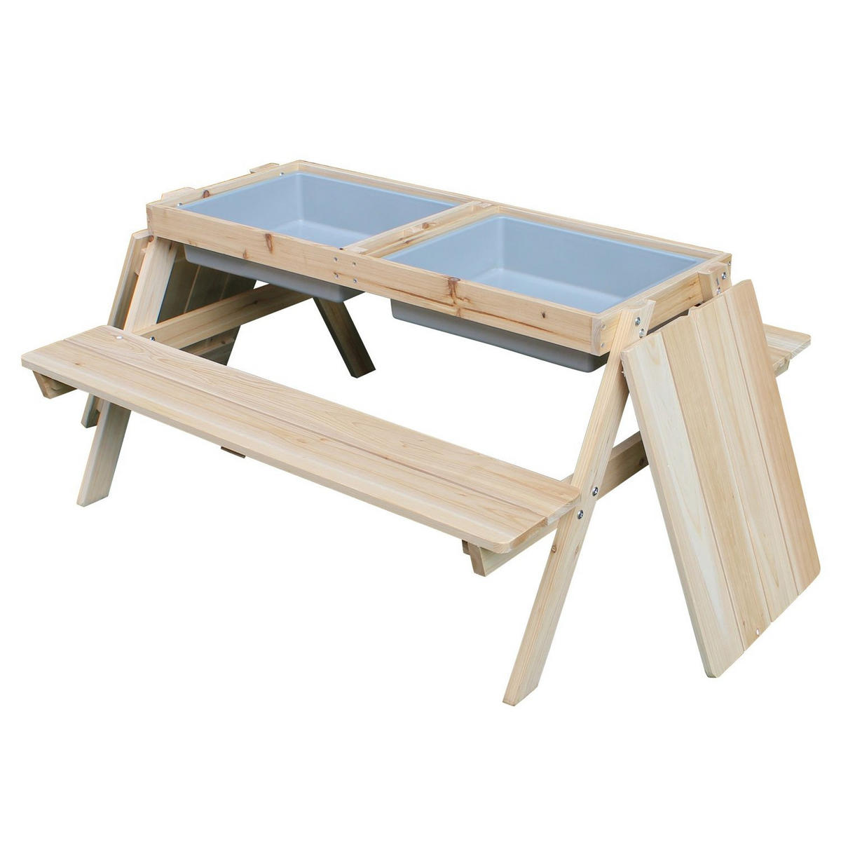 KINDERSITZGRUPPE EDI Holz mit Sonnenschirm - Naturfarben, Holz - Coemo
