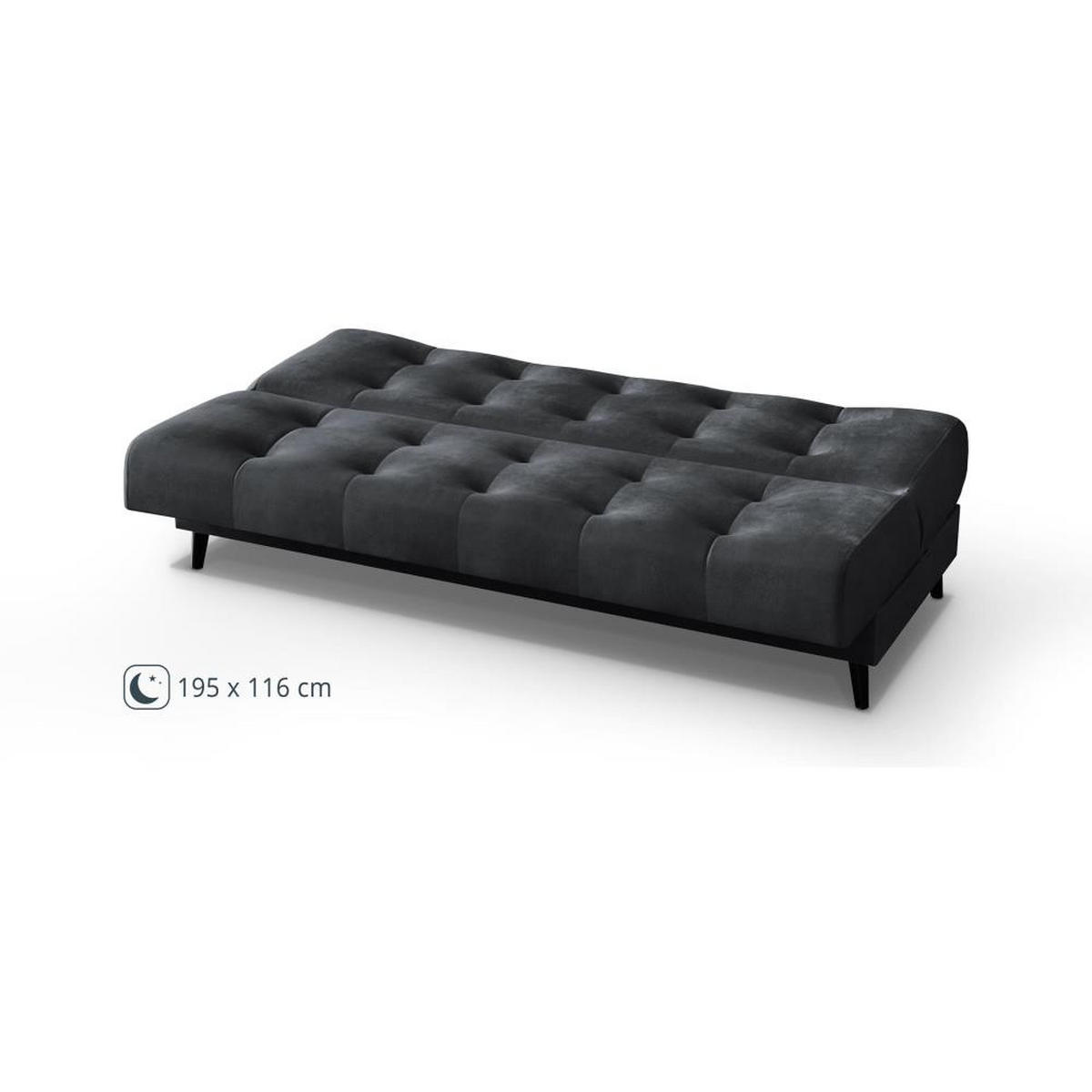 3-SITZER Schlafsofa Nancy dunkelgrau - Dunkelgrau, Holz/Textil (220/89/93cm) - Beautysofa