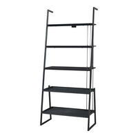 LEITERREGAL Storfjord - Schwarz, Holzwerkstoff/Metall (80/183.5/40cm) - [en.casa]