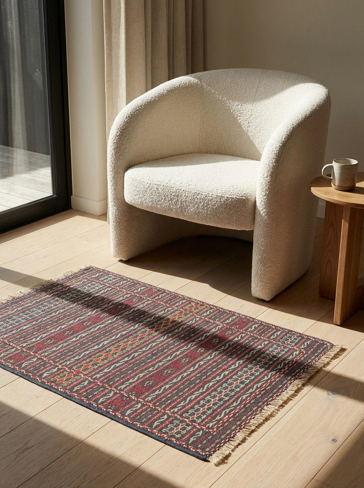HANDWEBTEPPICH Kelim Kordi Mehrfarbig 91/62 cm Schurwolle - Multicolor, Textil (62/91cm) - Looma