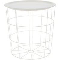 BEISTELLTISCH aus Metall mit Korb Weiß 40/40/40 cm - Weiß, Metall (40/40/40cm) - Home Styling Collection