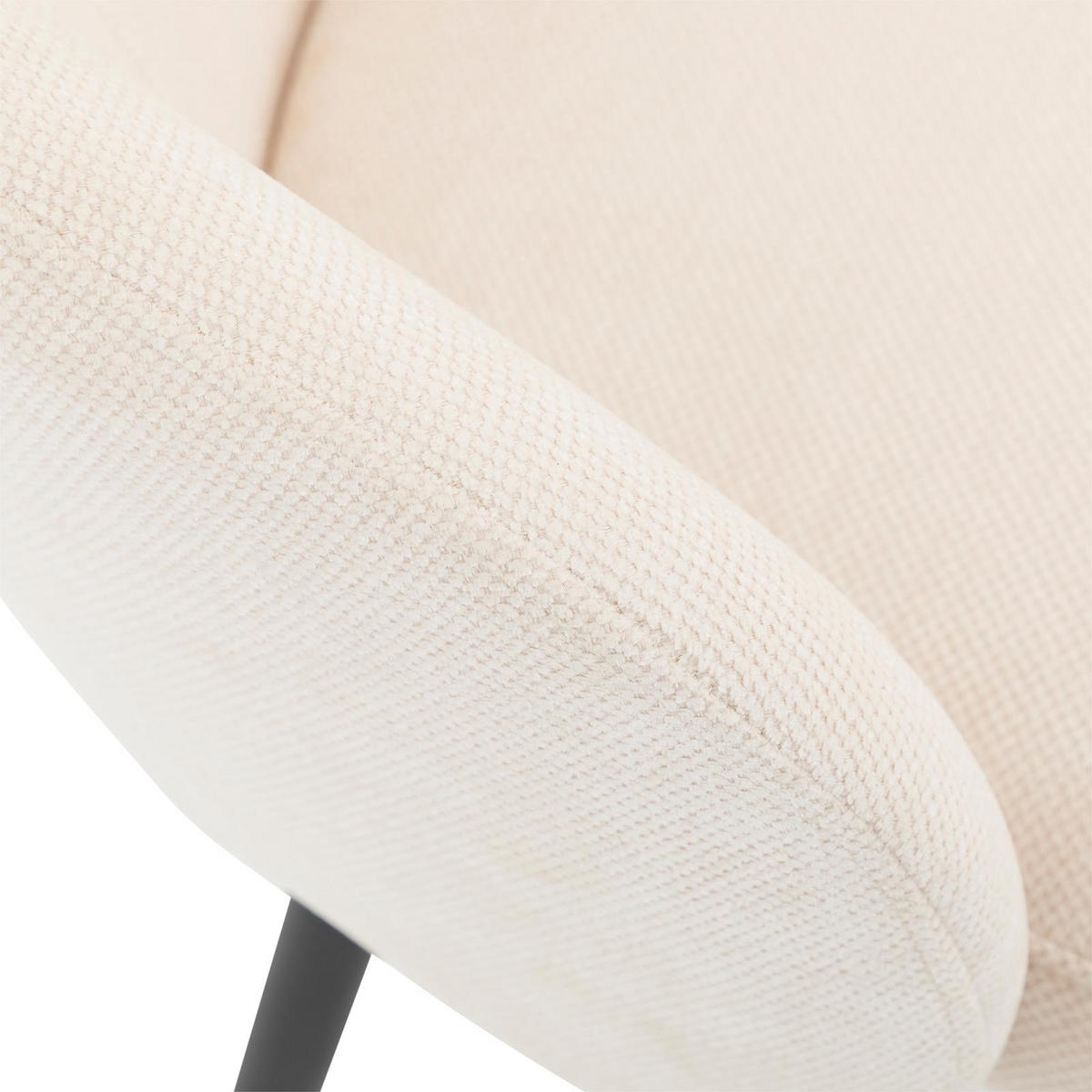 ESSZIMMERSTÜHLE KURSI 2er-Set cremeweiß - Creme, Textil (57/77/60cm) - IDIMEX