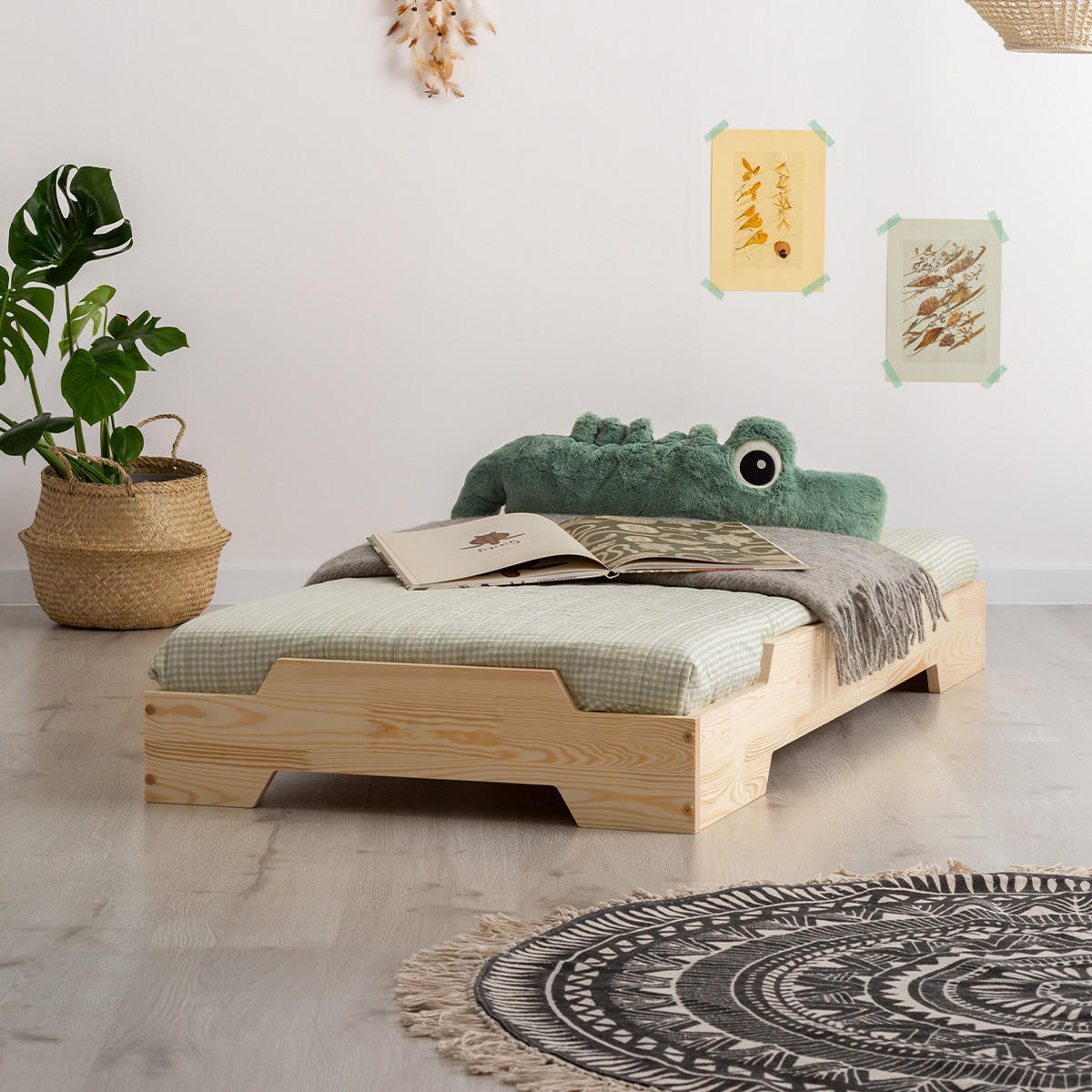 POSTEL 90/200 Cyrielle Přírodní dřevo - hnědá, dřevo (90/200cm) - Petits-meubles