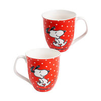 KAFFEEBECHER The Peanuts Snoopy Punkte Rot/Weiß 280 ml - Rot, Keramik (0.28L) - United Labels