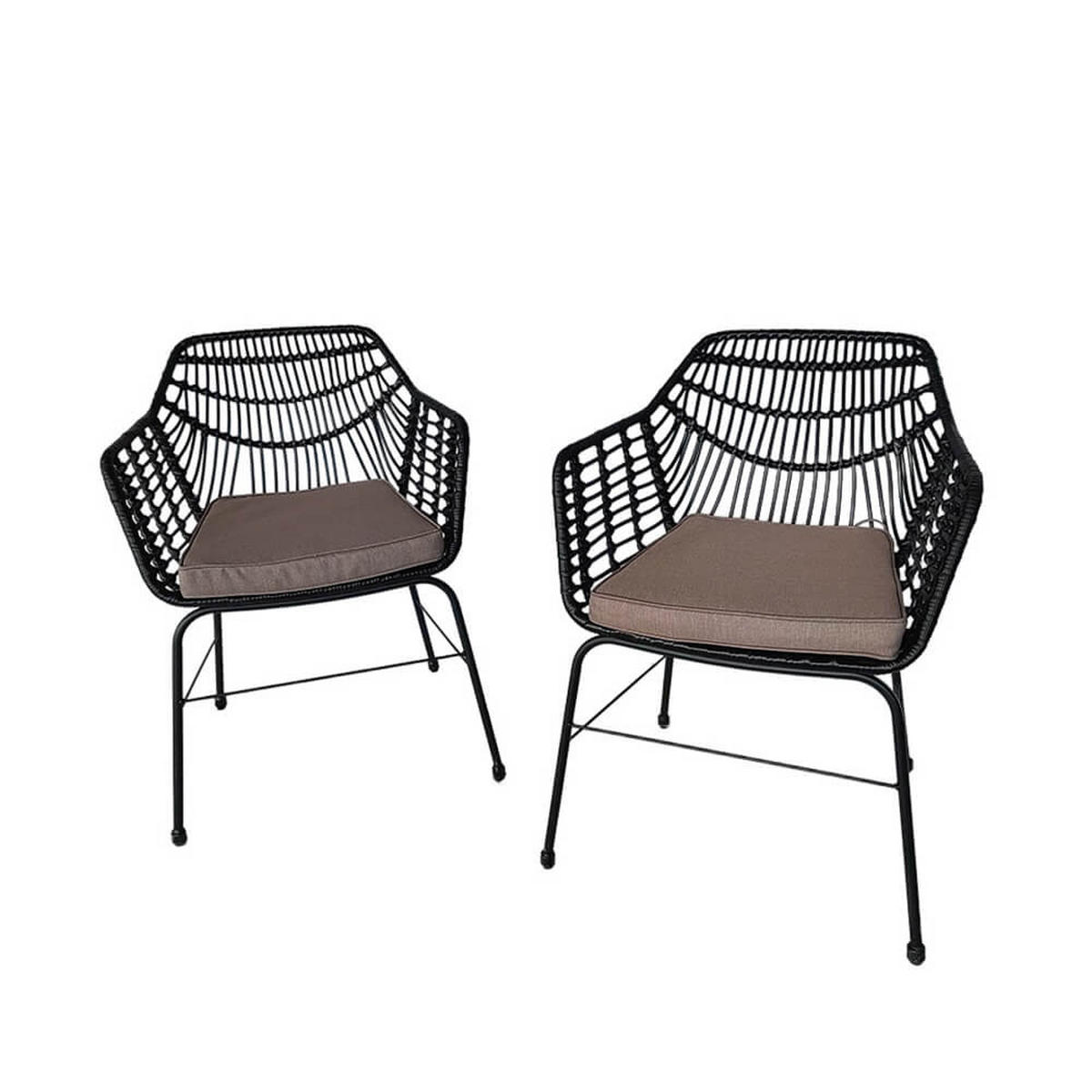 GARTENSTUHL TARA - 6 - Schwarz, Metall (60/82/63cm) - Home Deluxe