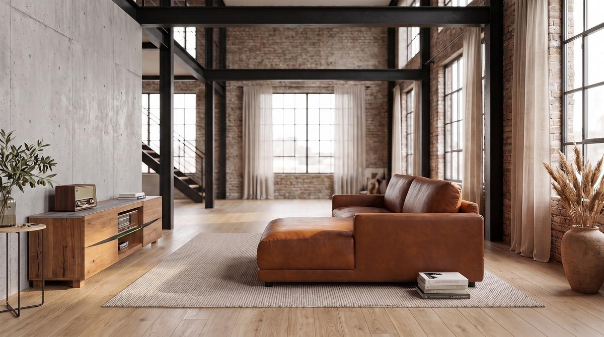 ECKSOFA MARLIN Braun Lederfaserstoff - Dunkelbraun/Schwarz, Leder/Kunststoff (168/262cm) - KAWOLA