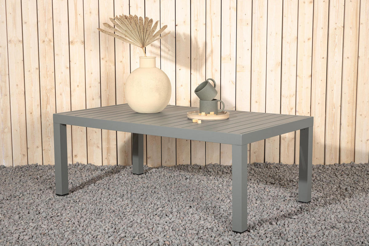 GARTENCOUCHTISCH COPACABANA Grau 70x120x45 cm - Grau, Metall (120/70/45cm) - FURNLUX