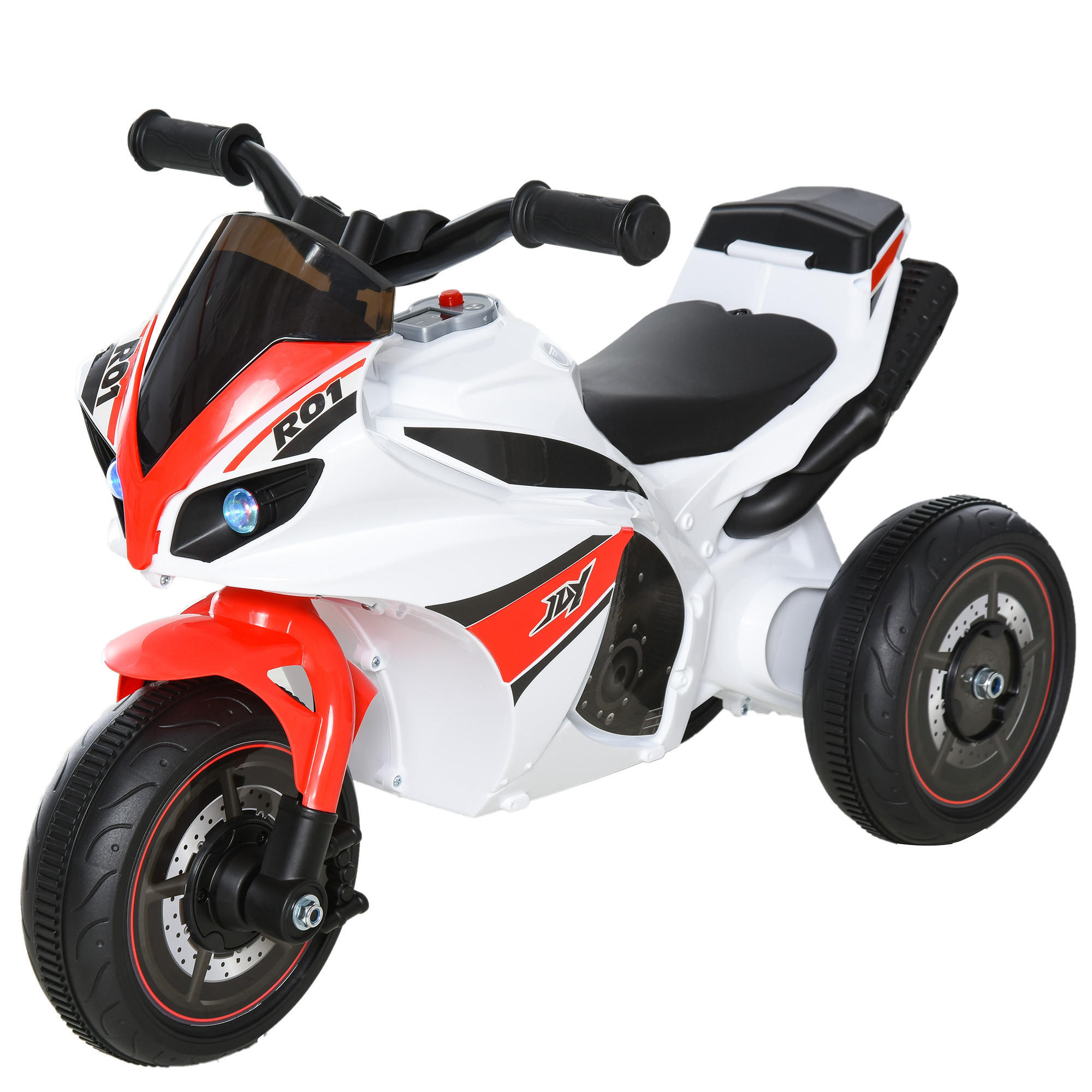 KINDER RUTSCHAUTO, Weiß+Rot, PP+ Metall - Weiß, Kunststoff (74/39/48cm) - HOMCOM
