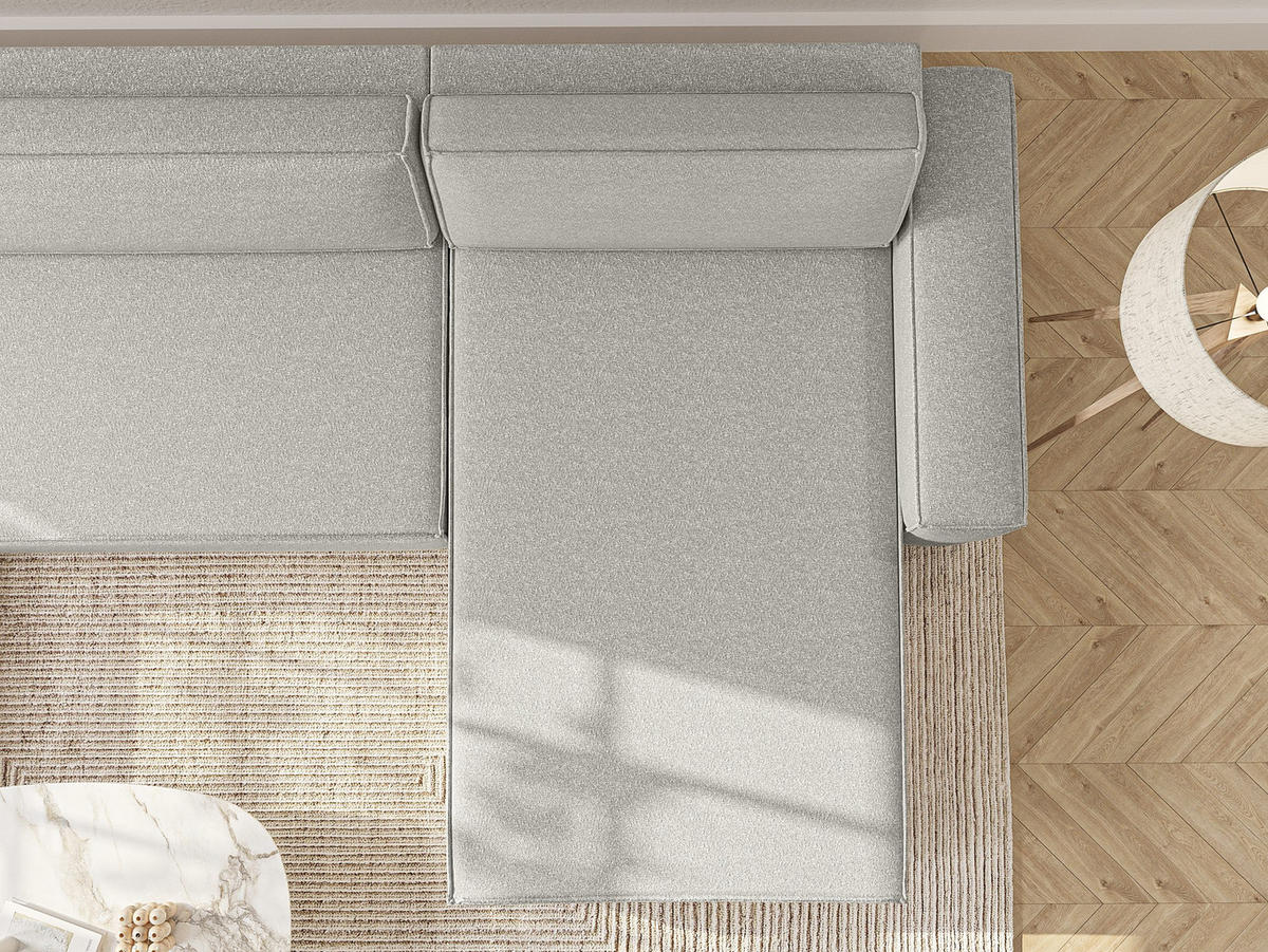 WOHNLANDSCHAFT Lummo U mit Schlaffunktion, Grau - Grau, Textil (386/70/185cm) - Fedve