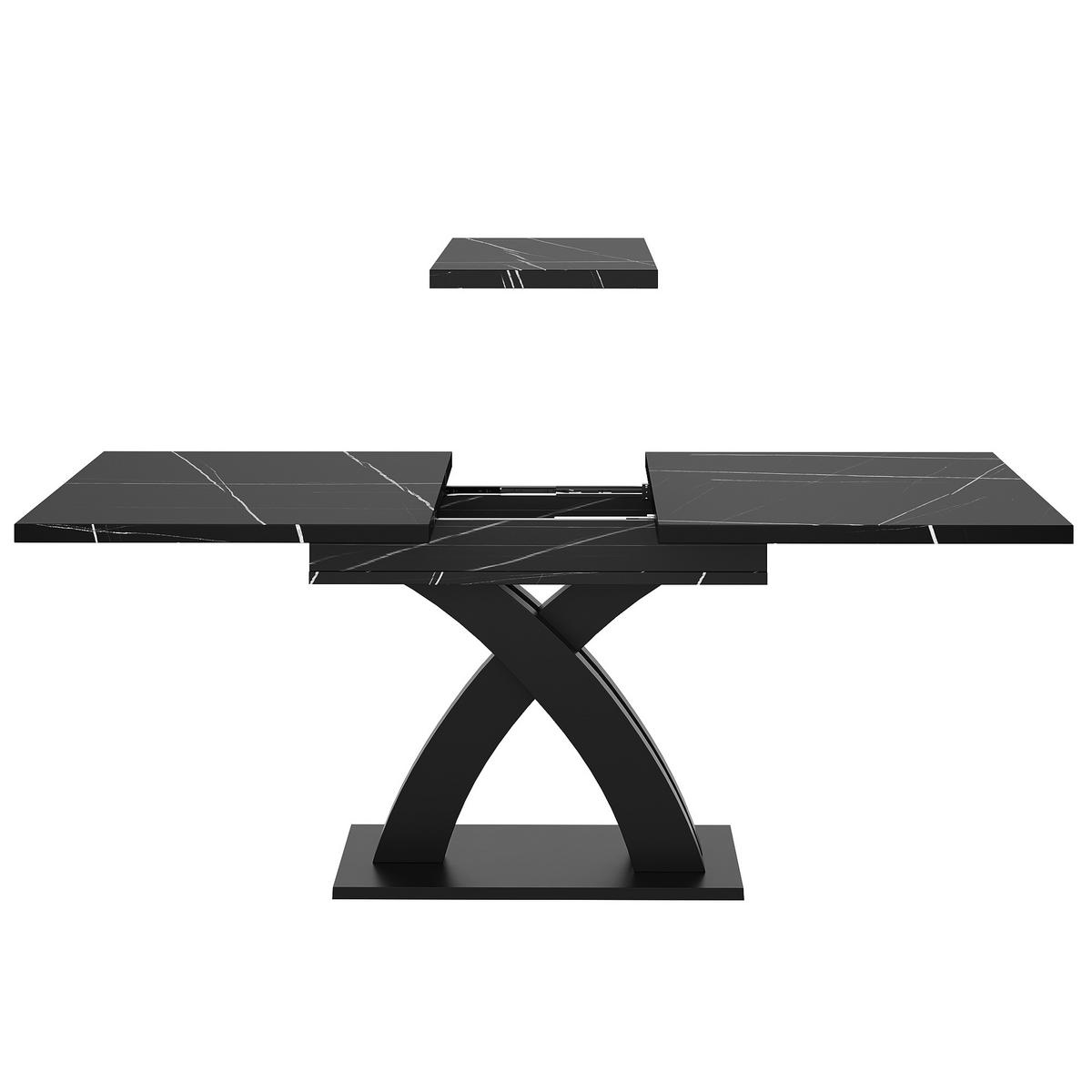 AUSZIEHTISCH Schwarz 120-160/80/76 cm - Schwarz, Holz (80/120/75cm) - PANGIVO