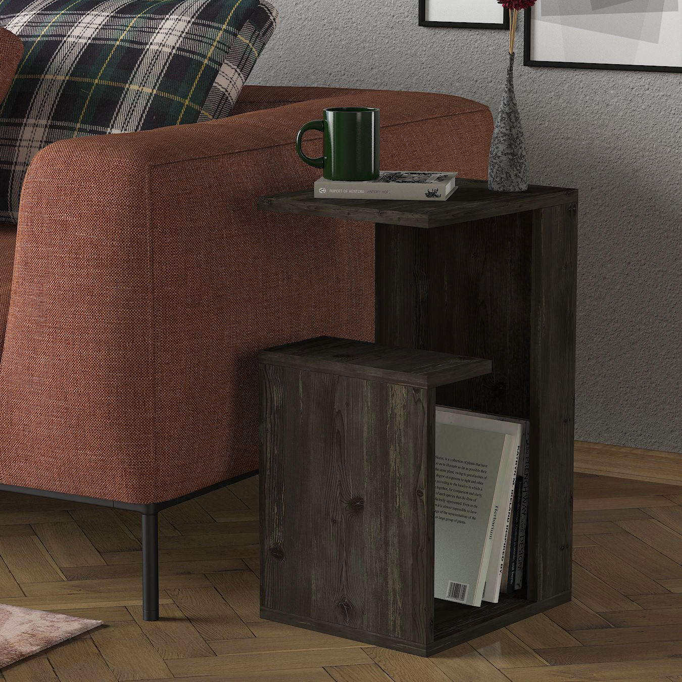 BEISTELLTISCH Sister Rebab Walnuss - Braun/Grau, Holzwerkstoff (29/35/60cm) - moebel17