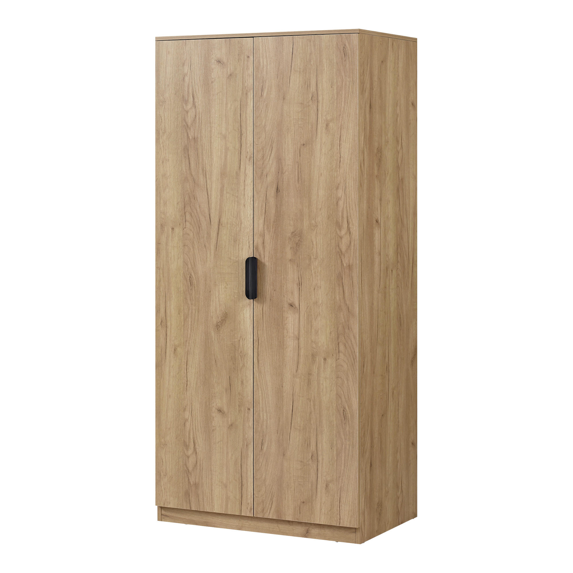 KLEIDERSCHRANK Eiselfing - Eichefarben, Holzwerkstoff (80/176/52cm) - [en.casa]