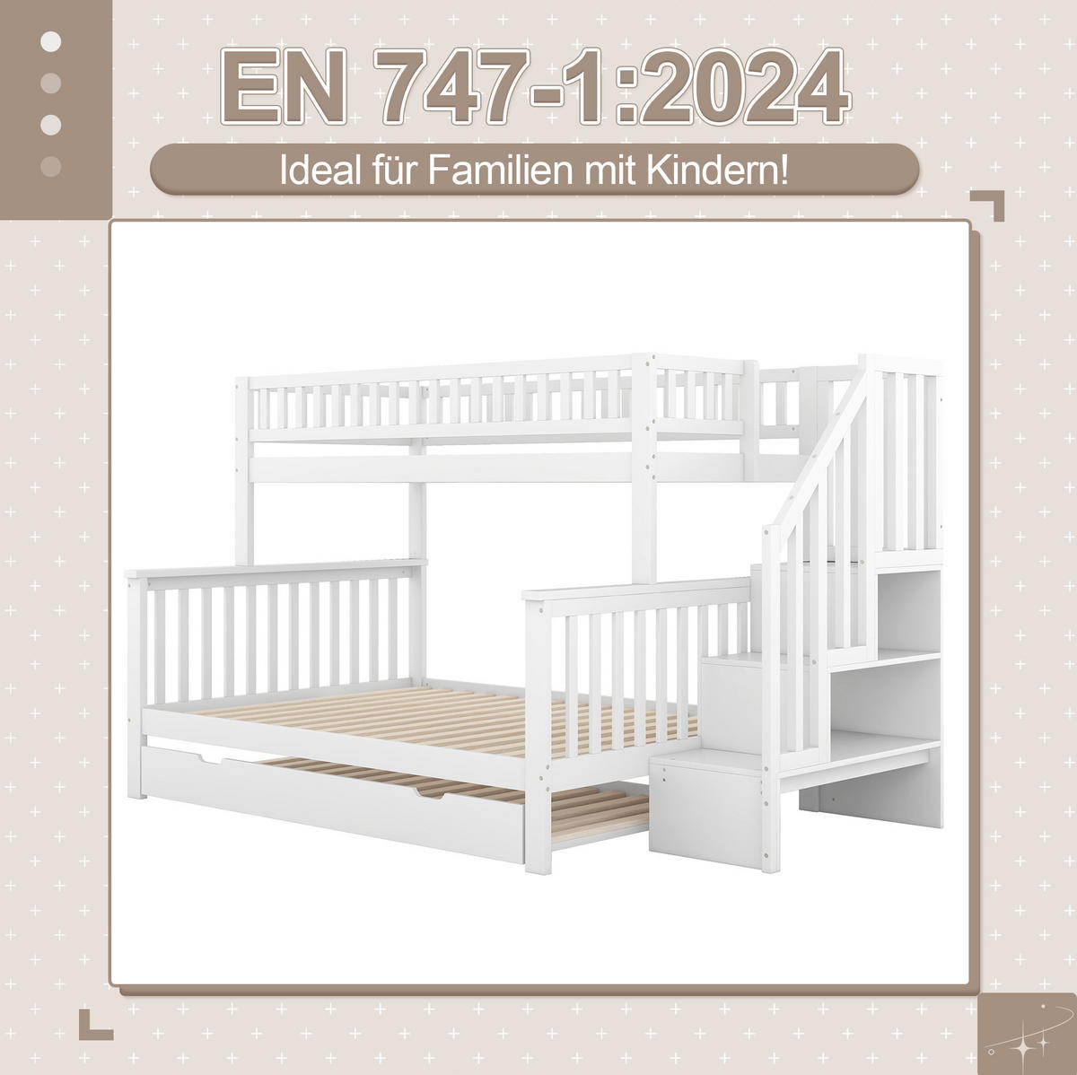 ETAGENBETT 90/200 cm und 140/200 cm Weiß mit Lattenrost - Weiß, Holz (140/200cm) - MIVRAY