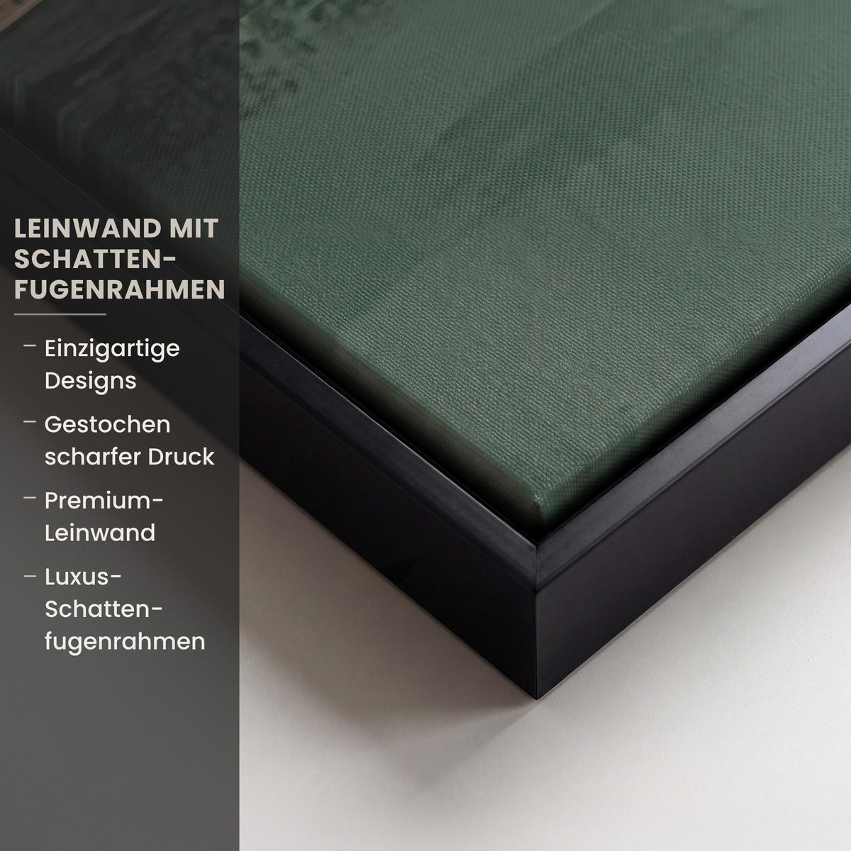 LEINWAND Bilder mit Rahmen - Abstrakt - Gold - Bronze - Grün - Formen - Modern - 150x100 - Multicolor, Textil (150/100cm) - MuchoWow