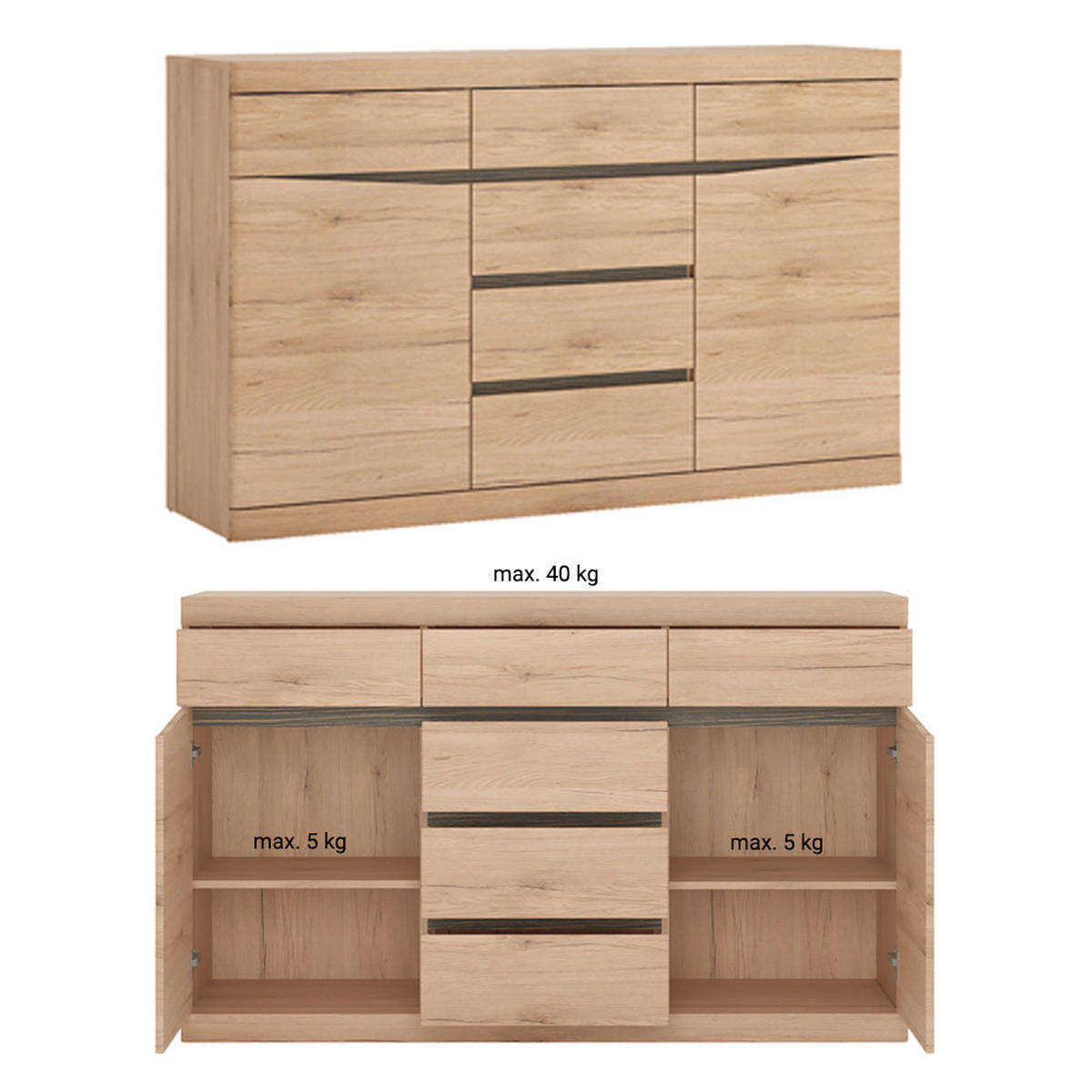 WOHNZIMMER-SET 3-TLG. Sanford-129 - Braun, Holzwerkstoff (279/197/75cm) - Lomado